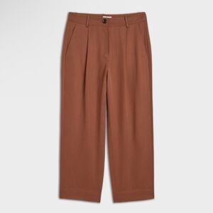 The Reset Eco Slouchy Trouser Pleat Front Tencel Lyocell Pant Cedar Brown Medium